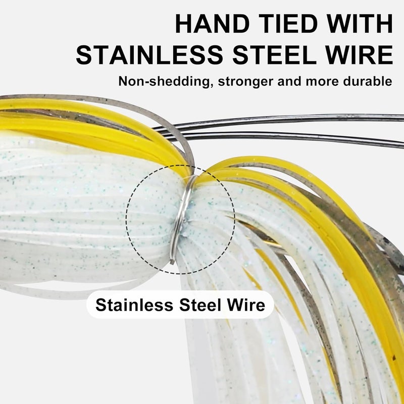 TRUSCEND Jigs Fishing Lures with Ultra Smooth Teflon Hook, Tour Grade Titanium Weed Guard Swim Jigs, Valuable Weedless Skirted Jig, Well-Made Lures for Crappie Bass Trout, Freshwater Fishing Gear - Image 5